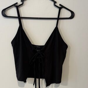 Forever 21 Black Tie-Front crop top